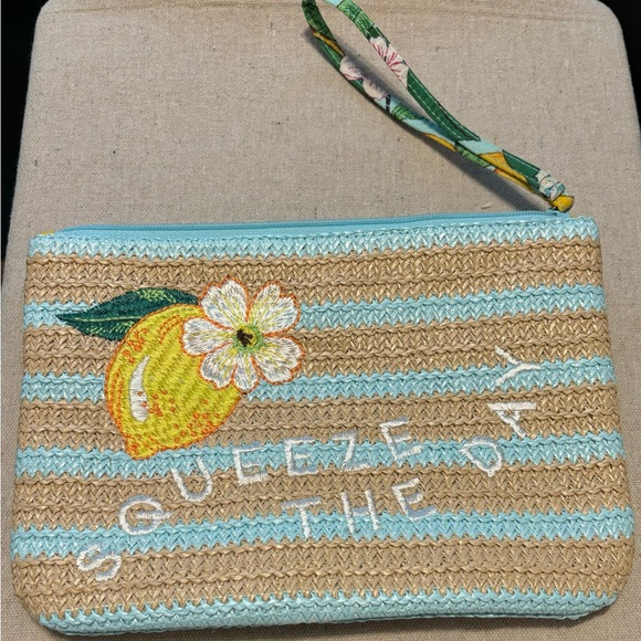 Striped Lemon Wristlet Clutch - Picture 1 of 2